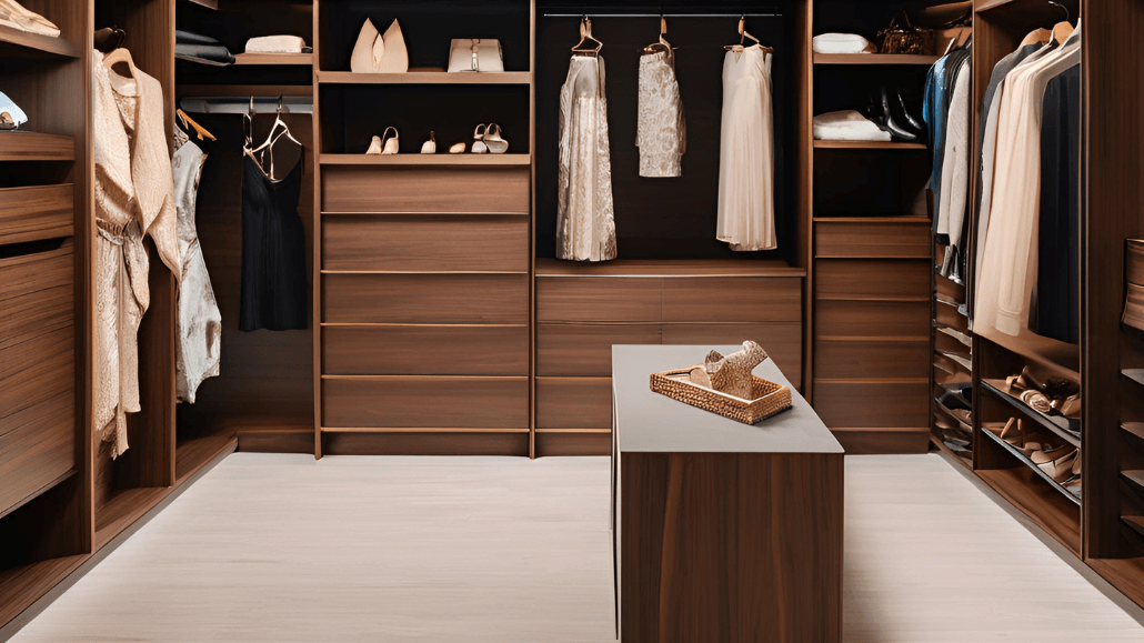 A Walk-In Closet Can Walnut Cabinets Enhance Your Closet Space