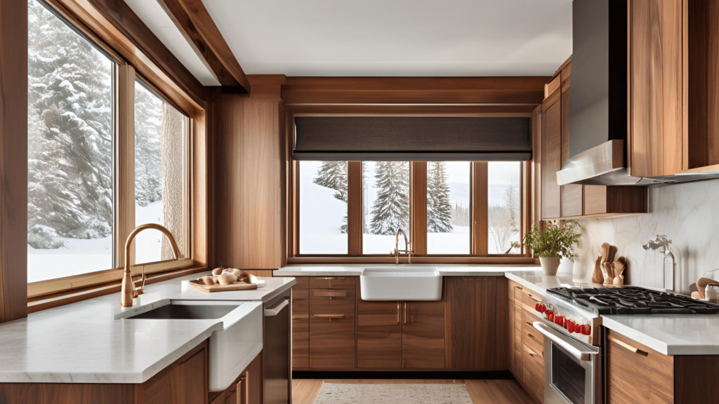 Custom Walnut Cabinets for Small Kitchens